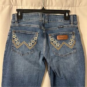 Wrangler Women's Embroidered Blue Boot Cut Jeans